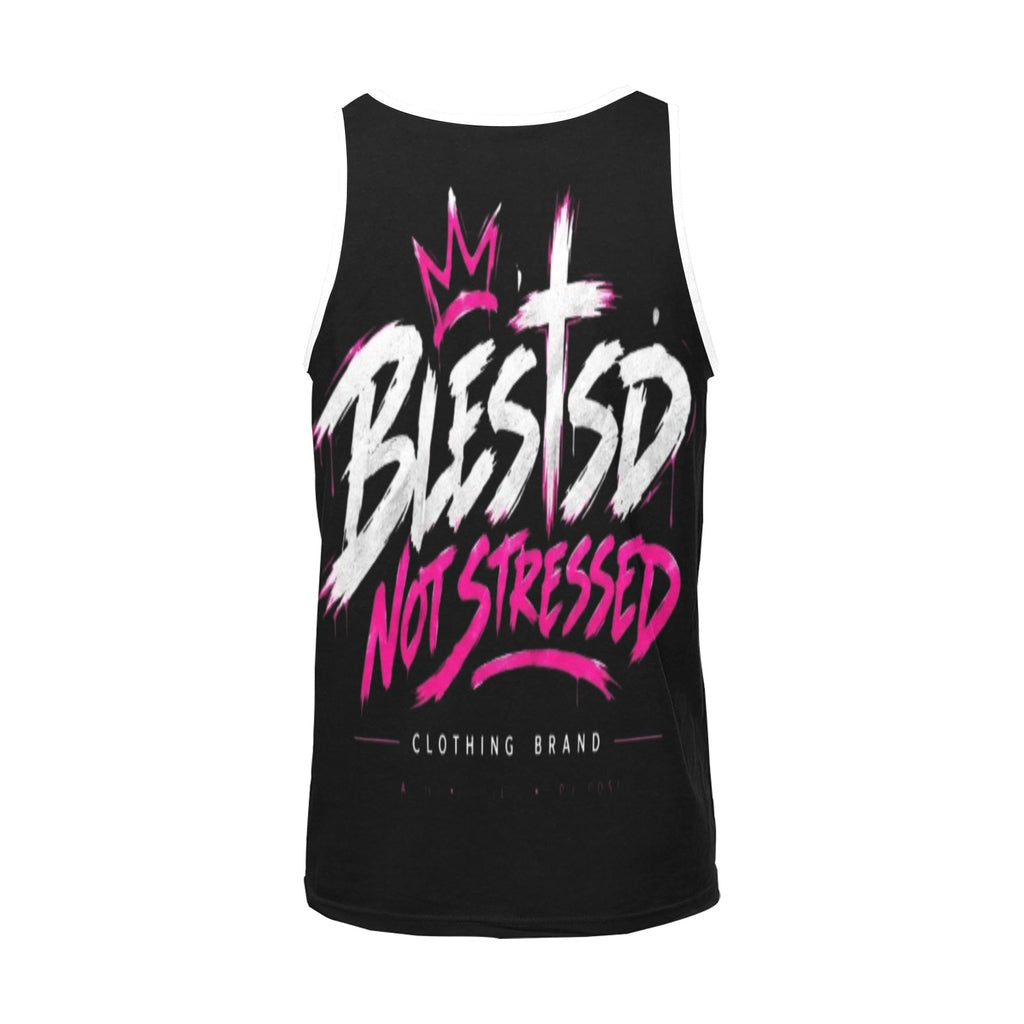 Blessed Not Stressed Men's Relaxed-Fit Graphic Tank Top