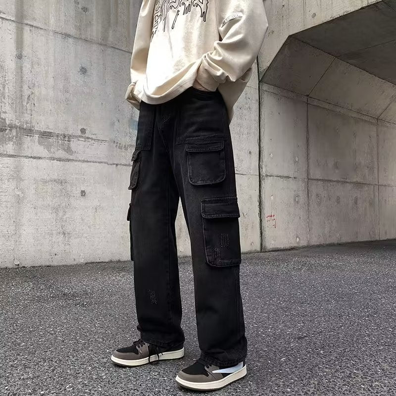 Men's Distressed Straight cargo jeans