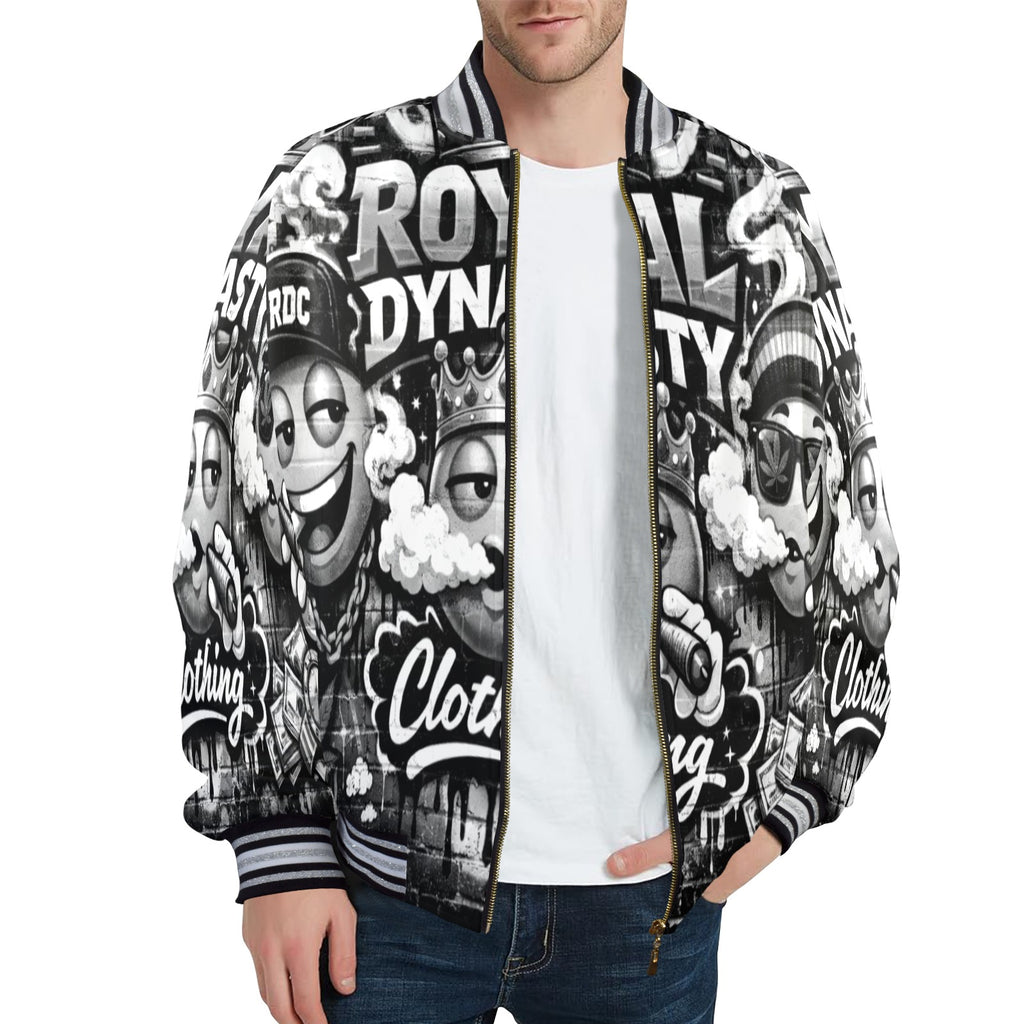 RDC LIT EMOJI New Men's Striped Trim Bomber Jacket