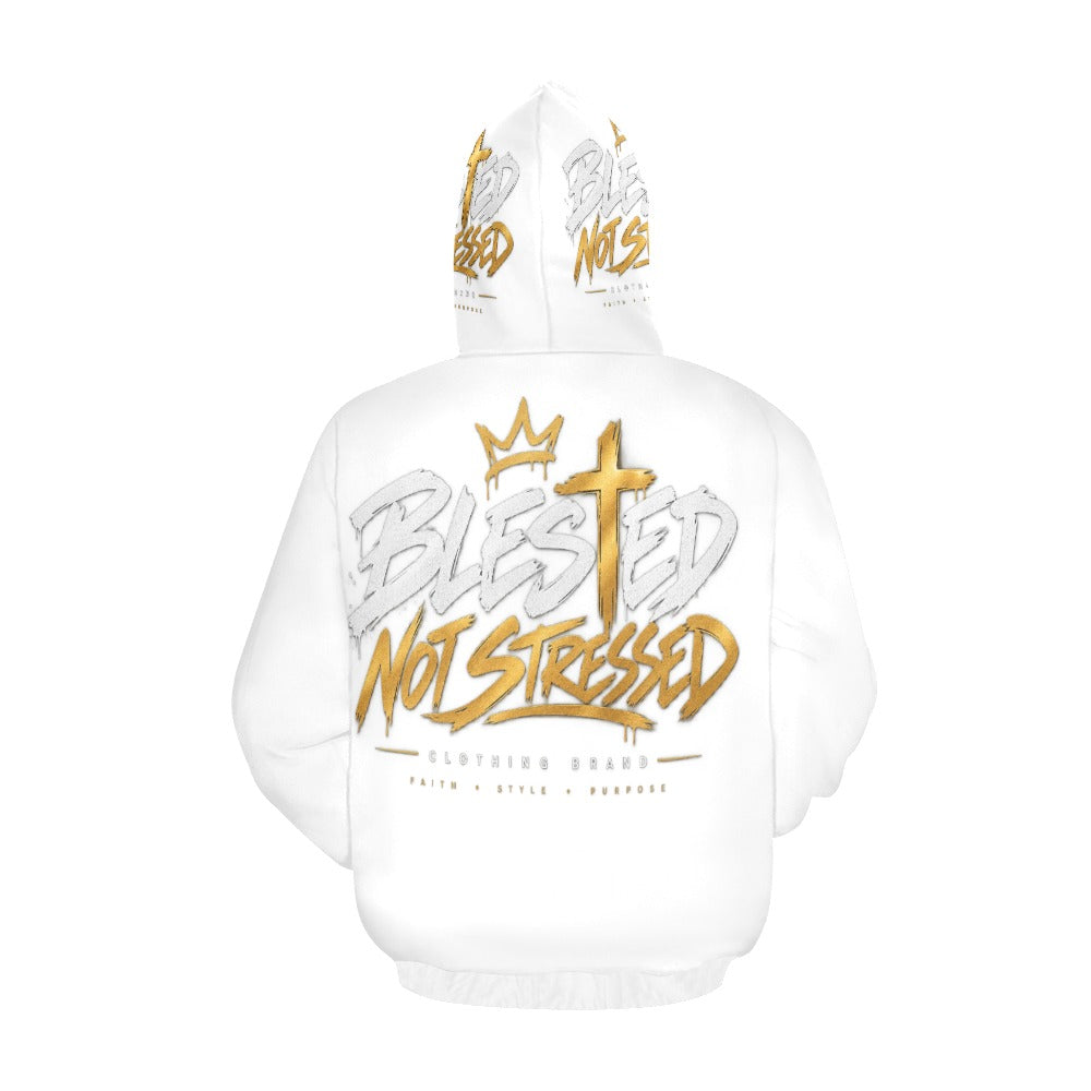 Blessed Not Stressed Men's Graphic Drawstring Hoodie