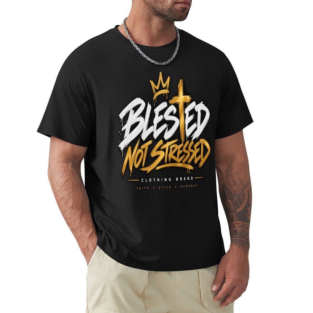 Blessed Not Stressed Double-Sided Cotton Graphic Tee