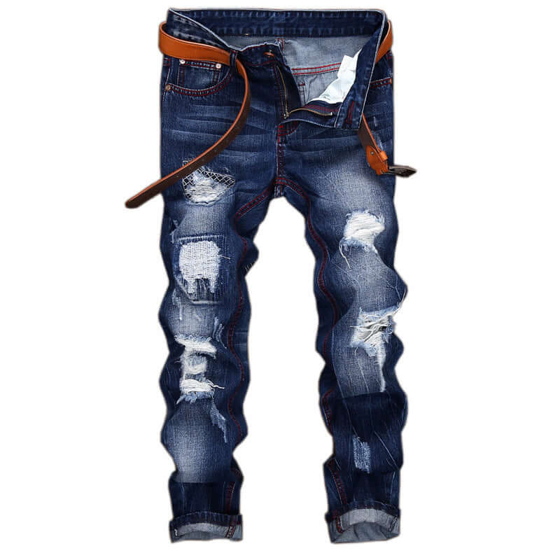 Retro Style  Men's Ripped Straight Jeans