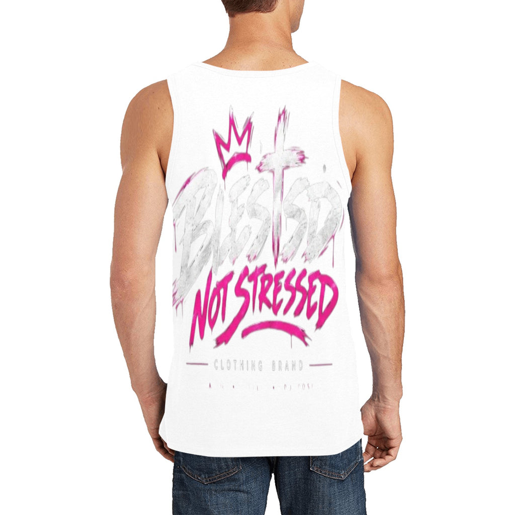 Blessed Not Stressed Men's Relaxed-Fit Graphic Tank Top