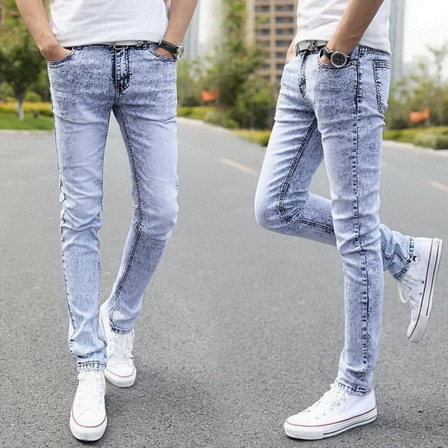 Denim Skinny Jeans Distressed Men Spring Autumn Clothing Good Quality