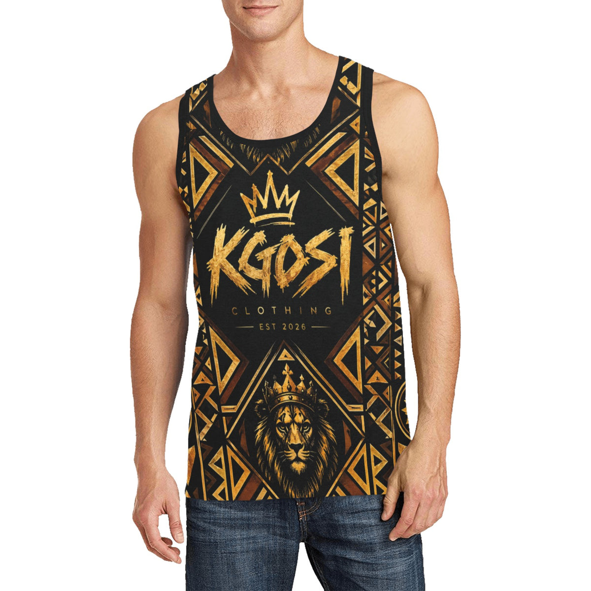 KGOSI Men's All Over Print Tank Top (Model T57)
