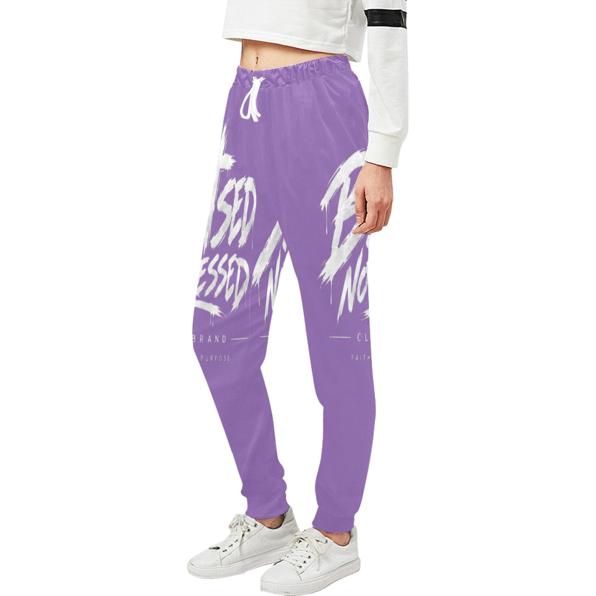 Blessed Not Stressed Relaxed-Fit Drawstring Sweatpants