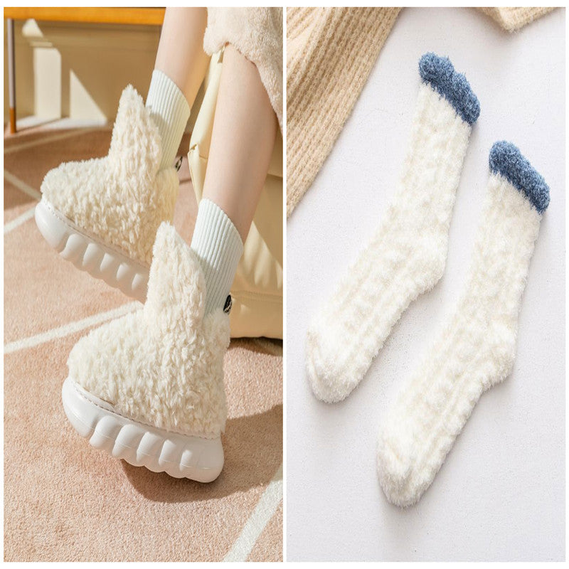 Heeled Waterproof Indoor And Outdoor Cute Cotton Slippers