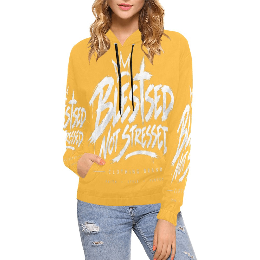 Blessed Not Stressed Women's Graphic Drawstring Hoodie