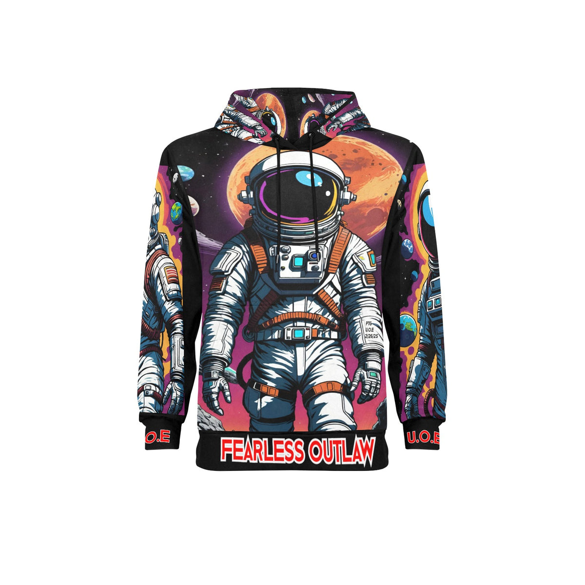 FEARLESS OUTLAW Men's Long Sleeve Fleece Hoodie (H55)