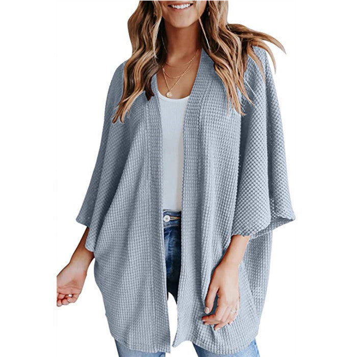 Big Sleeve Waffle Women's Cardigan