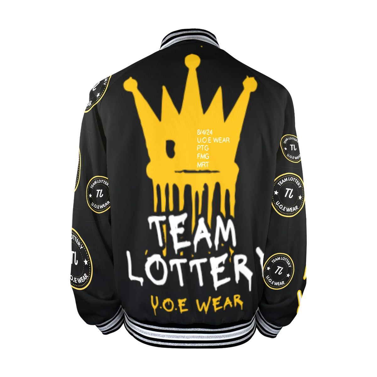 TEAM LOTTERY U.O.E WEAR Men's Striped Trim Bomber Jacket – New Edition