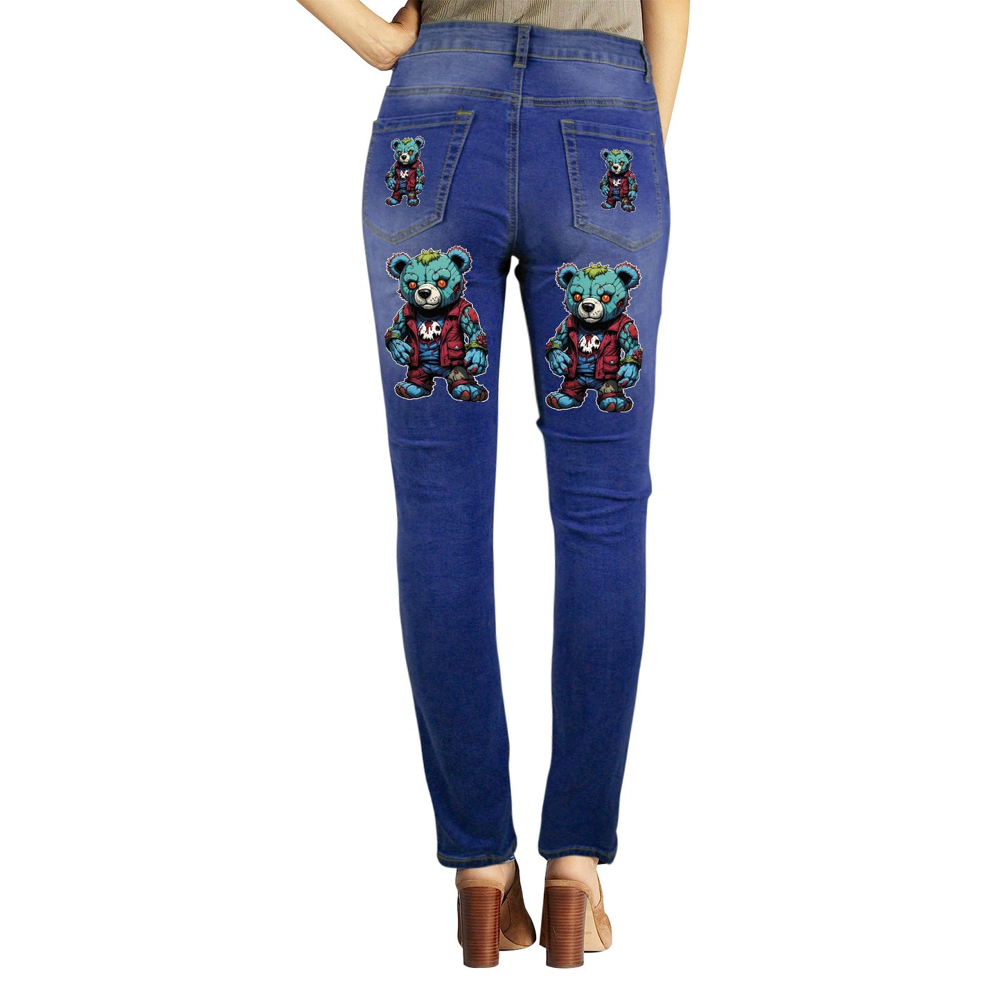 ZOMBIE BEAR Women's Jeans (Front&Back Printing)