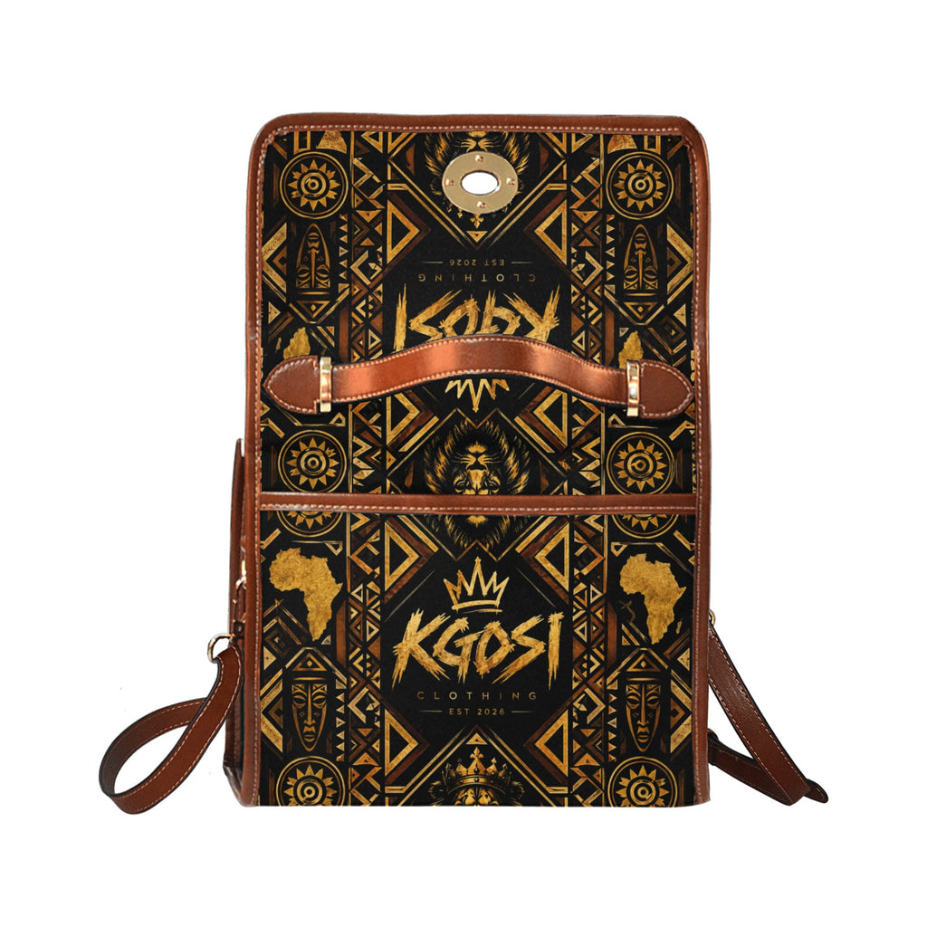 KGOSI LUXURY Waterproof Canvas Bag-Brown (All Over Print) (1641)