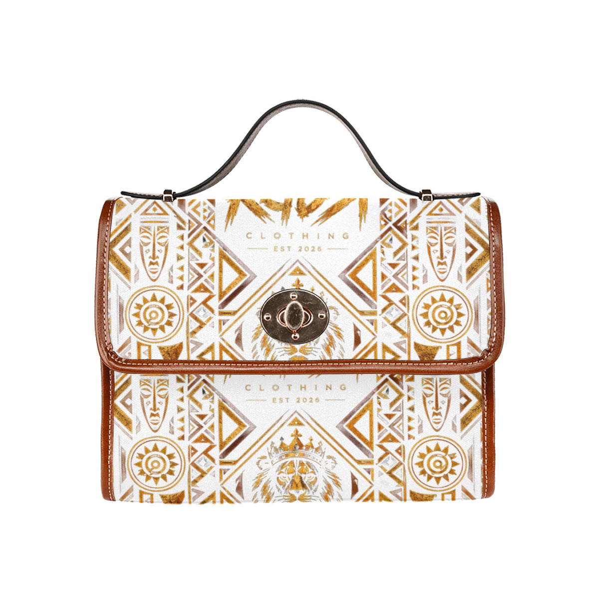 KGOSI LUXURY Waterproof Canvas Bag-Brown (All Over Print) (1641)