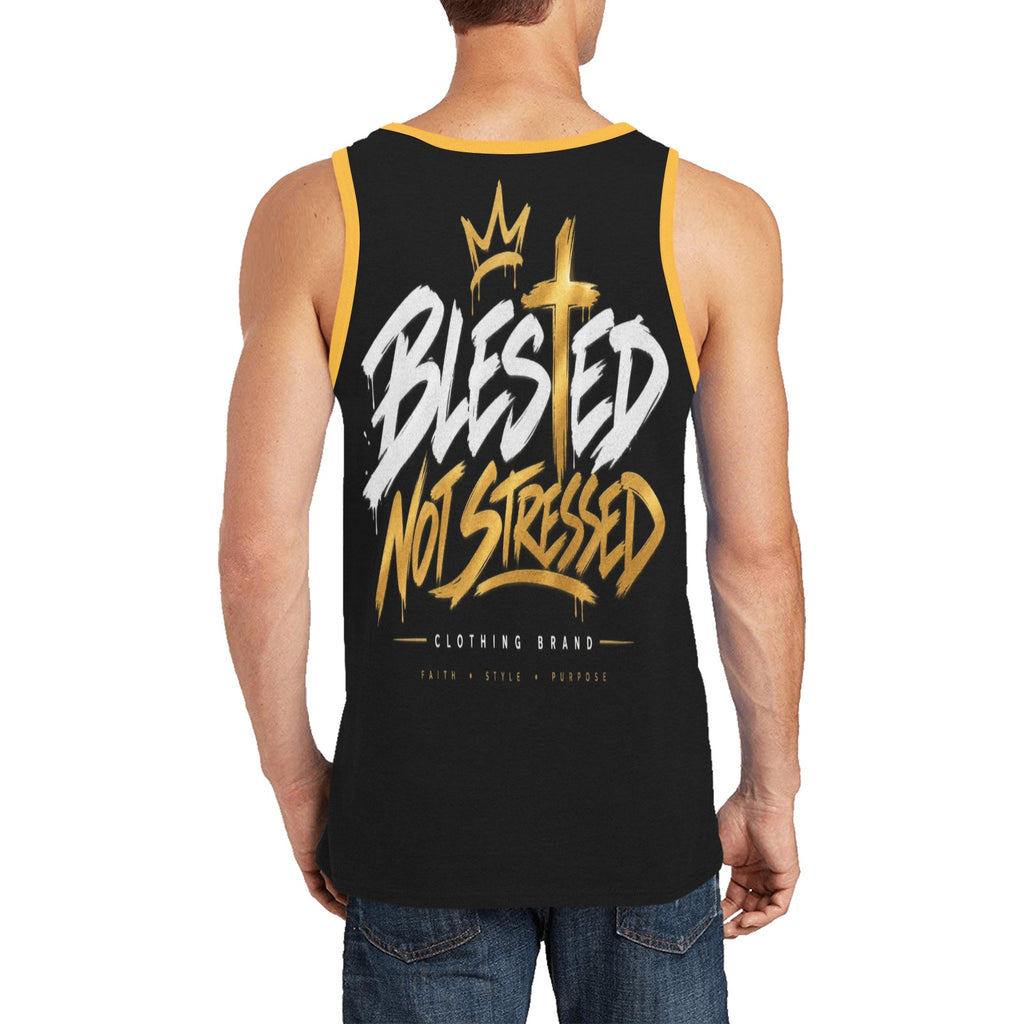 Blessed Not Stressed Men's All-Over Print Tank Top