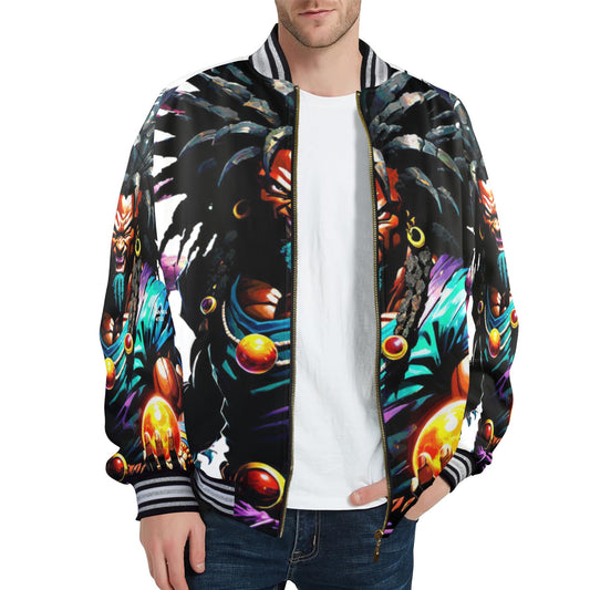ROYAL DYNASTY ANIME New Men's Striped Trim Bomber Jacket