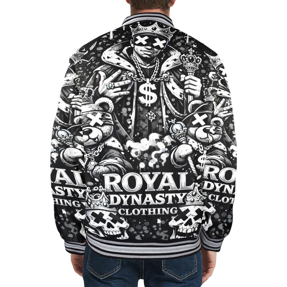 RDC EMOJI KING TYPE SHIII New Men's Striped Trim Bomber Jacket