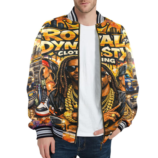 ROYAL DYNASTY BIG MONEY New Men's Striped Trim Bomber Jacket