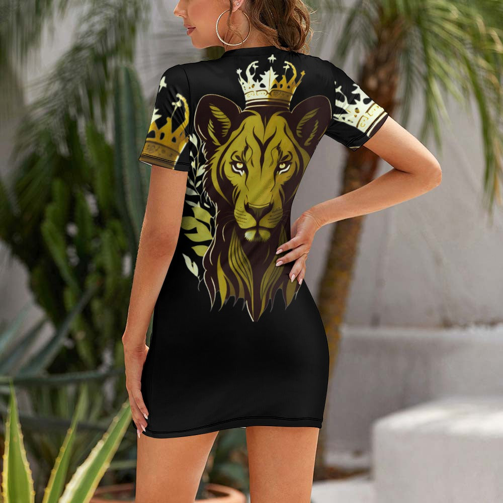 LIONESS Crew Neck Short Sleeve Dress