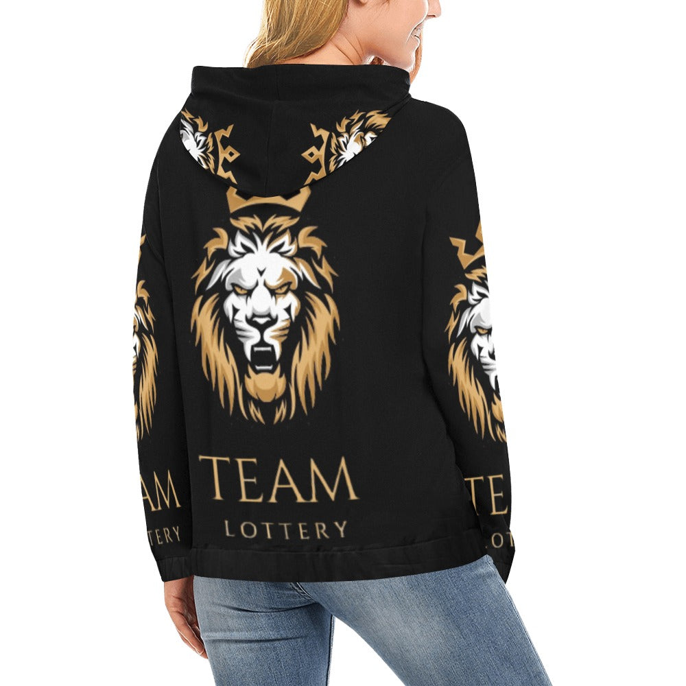 TEAM LOTTERY LION QUEEN Women's All Over Print Hoodie (Model H13)