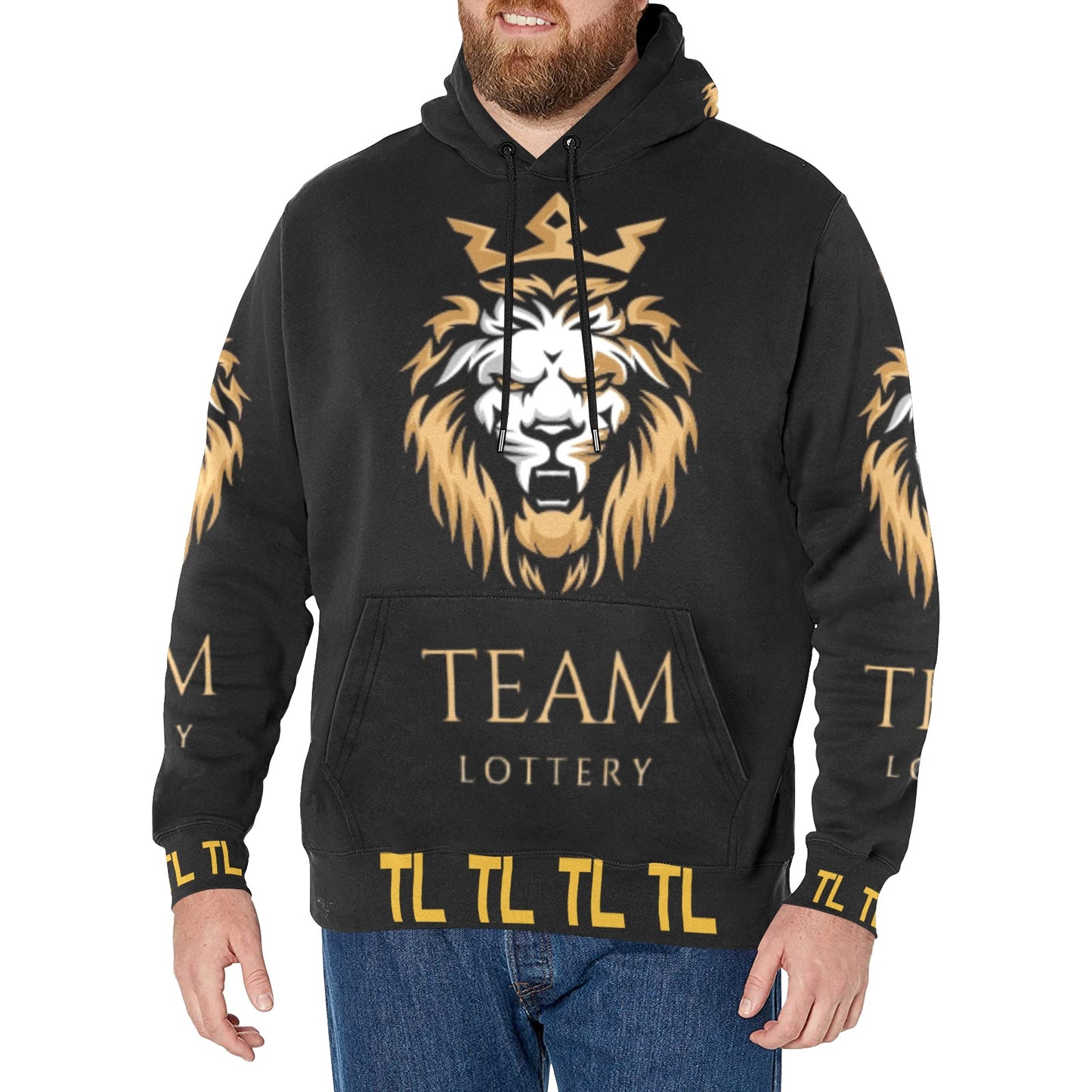 TEAM LOTTERY KING LION Men's Long Sleeve Fleece Hoodie (H55)