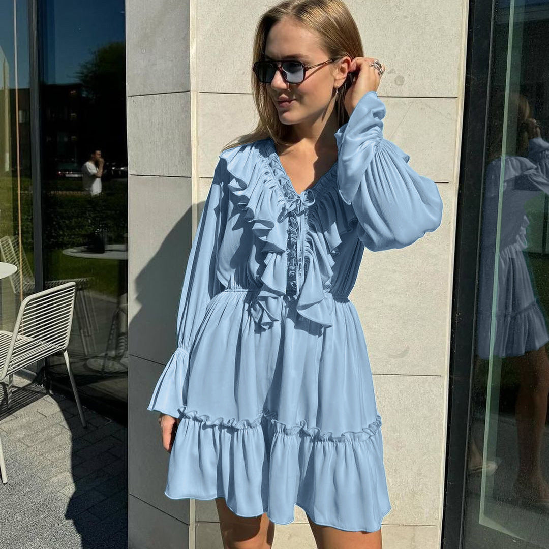 Flared short dress for women