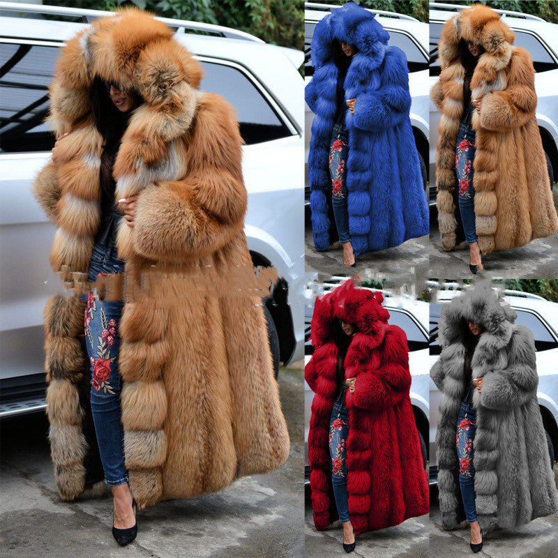 Womens luxurious Faux Fur Coat