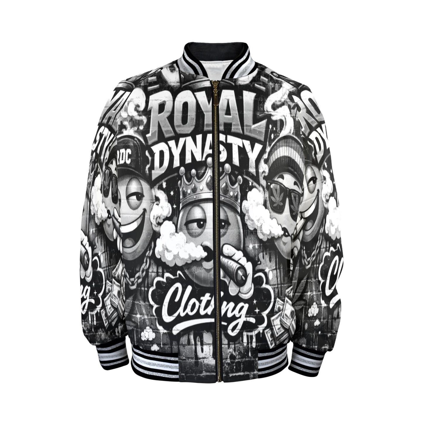 RDC LIT EMOJI New Men's Striped Trim Bomber Jacket