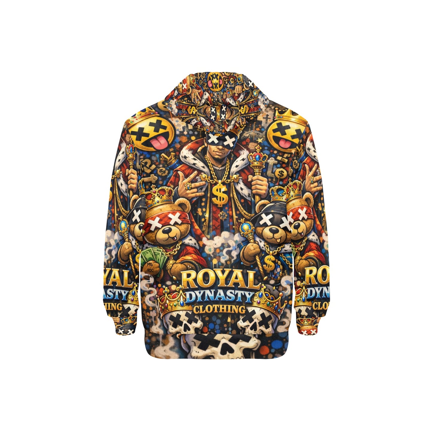 RDC KING EMOJI Men's Long Sleeve Fleece Hoodie (H55)