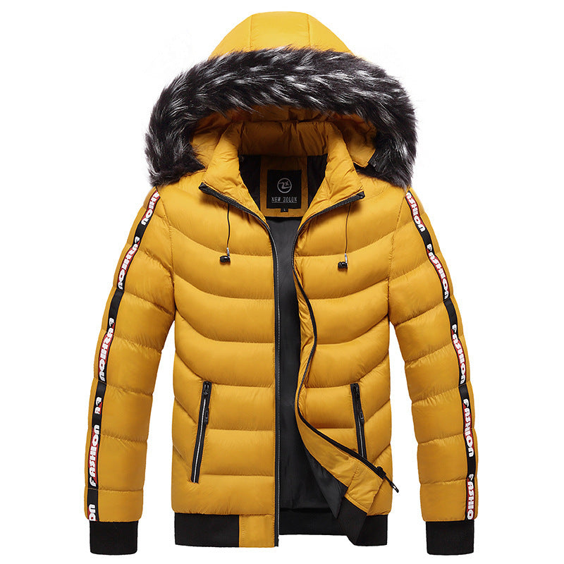 Autumn and winter men's Korean style hooded padded coat