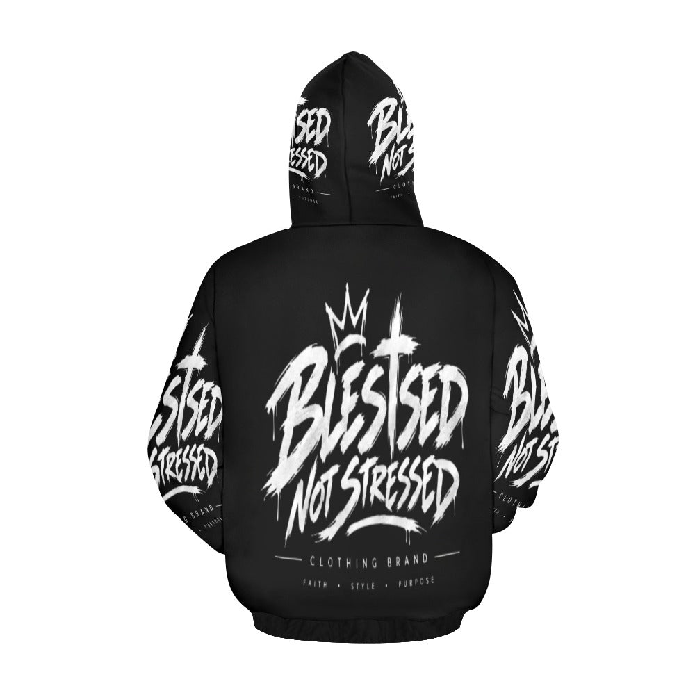 Blessed Not Stressed Women's Graphic Drawstring Hoodie