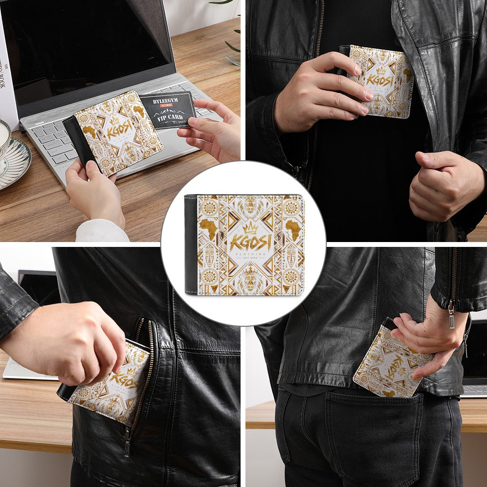 KGOSI PU Leather Wallet with Two-Sided Designs