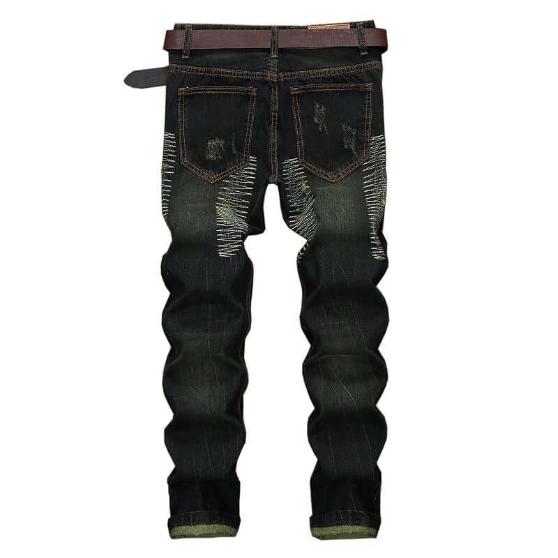Retro Style  Men's Ripped Straight Jeans