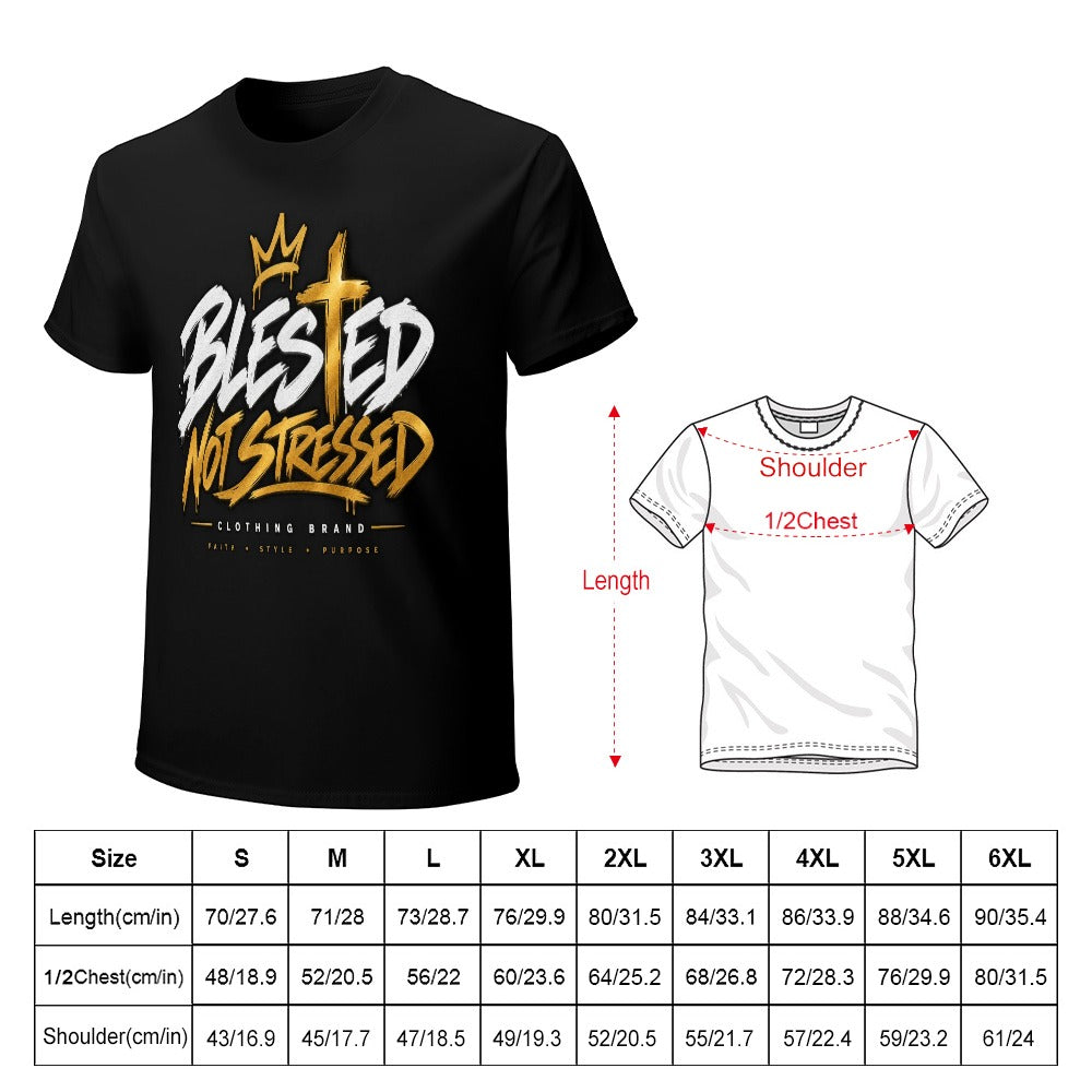 Blessed Not Stressed Double-Sided Cotton Graphic Tee