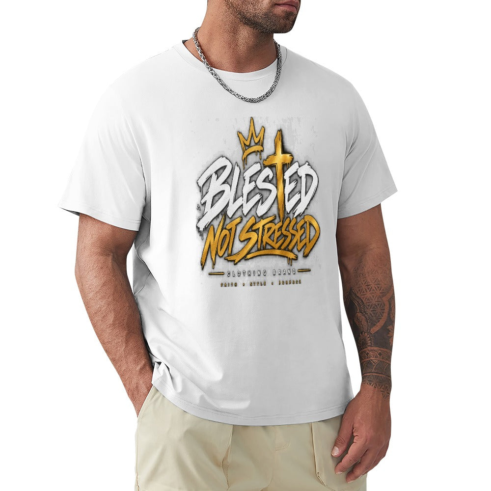 Blessed Not Stressed 100% Cotton Graphic T-Shirt