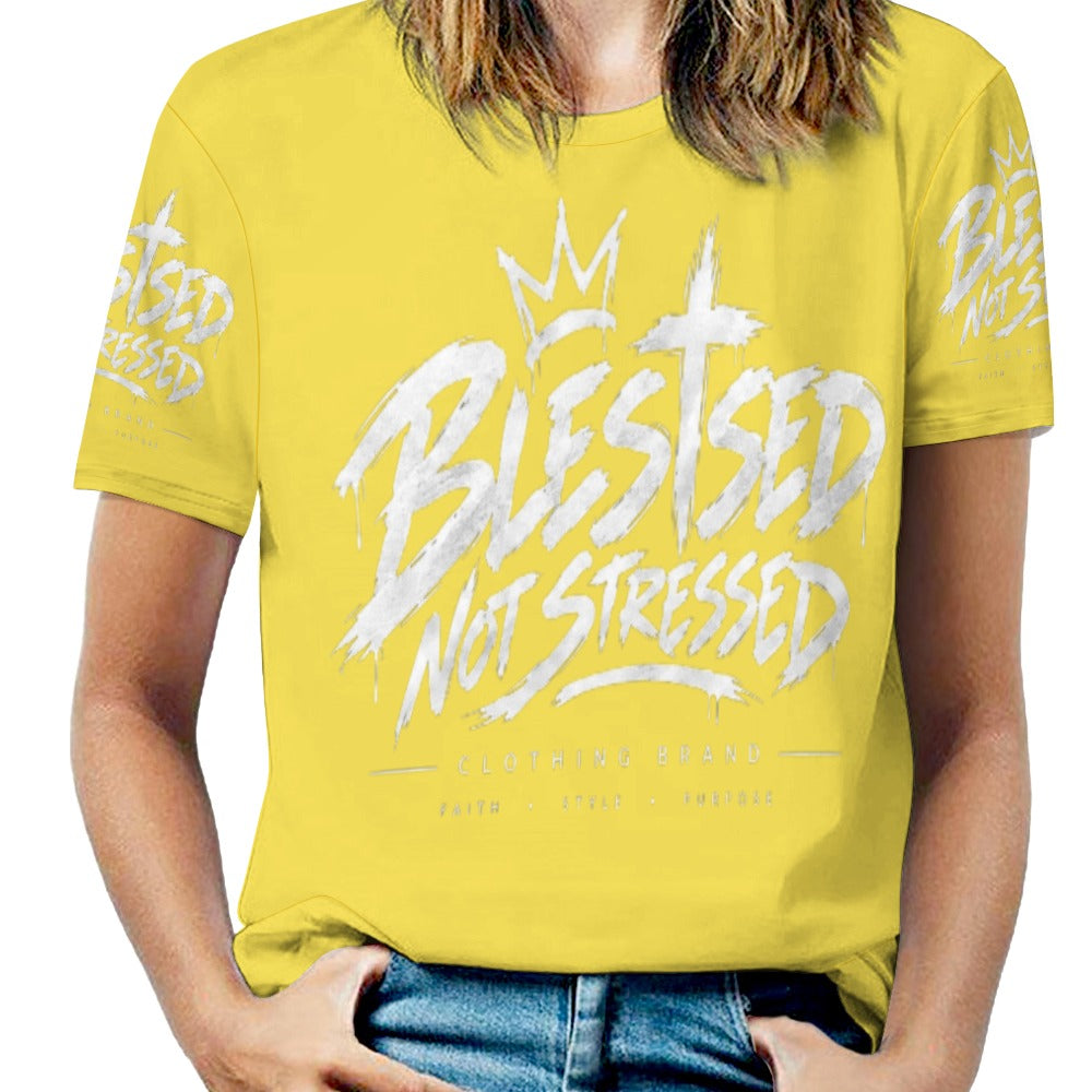 Blessed Not Stressed Women's All-Over Print T-Shirt