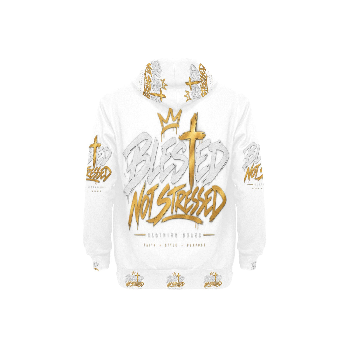 Blessed Not Stressed Men's Fleece Pullover Hoodie