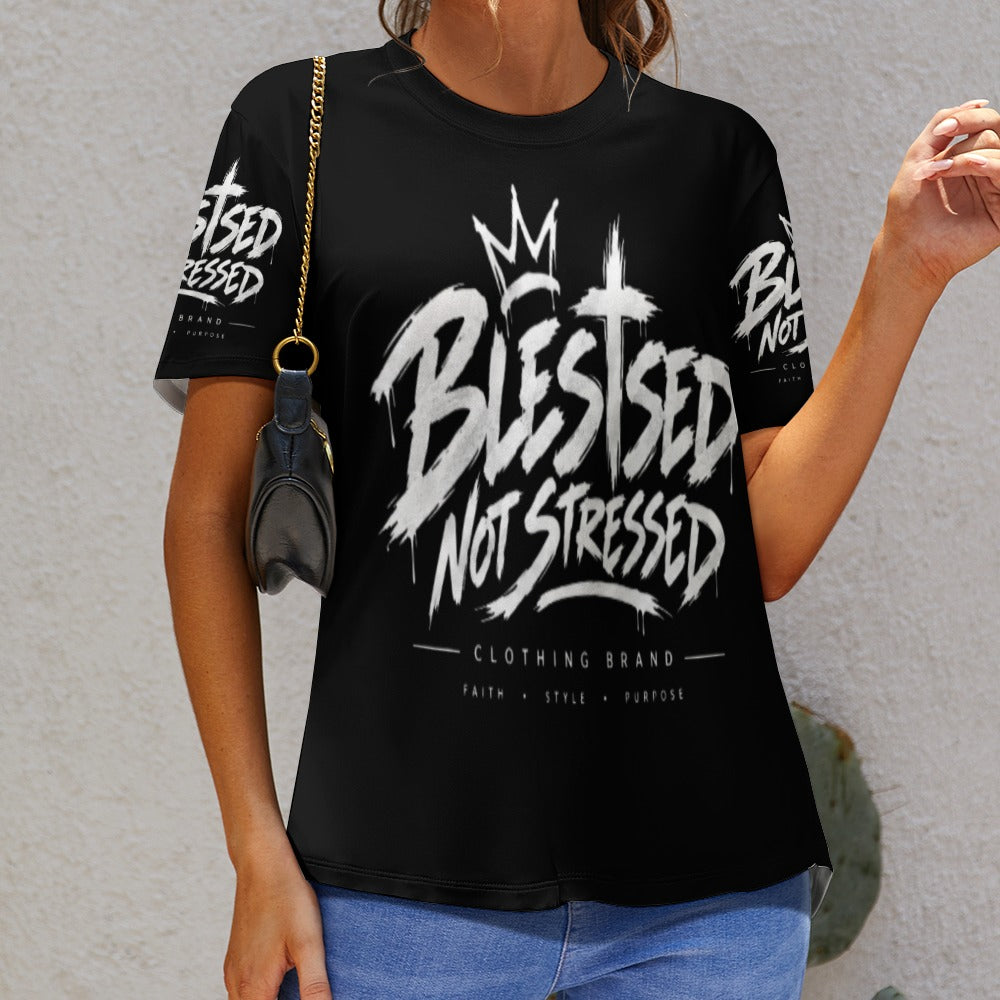 Blessed Not Stressed Women's All-Over Print T-Shirt