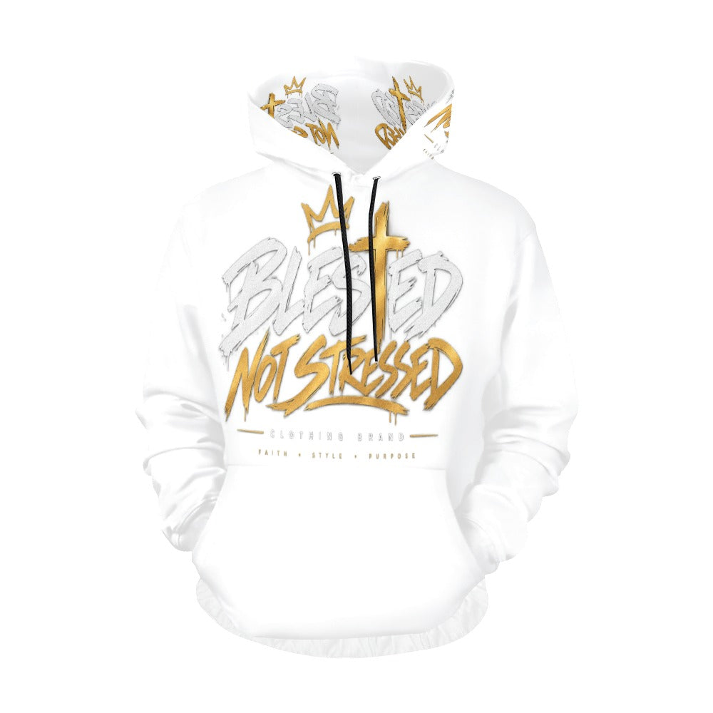 Blessed Not Stressed Men's Graphic Drawstring Hoodie
