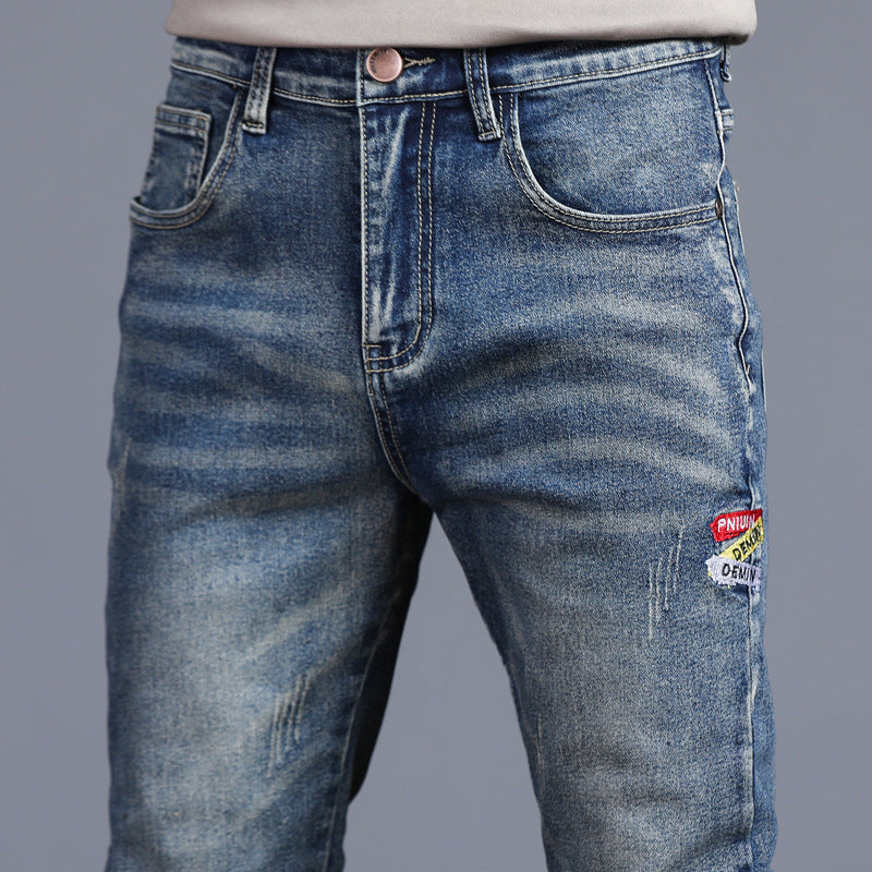 Youth Retro Embroidered Denim Pants