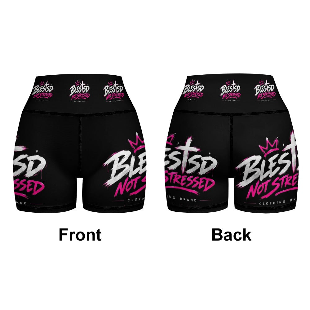 Blessed Not Stressed Women's Stretch Yoga Vest & Shorts Set