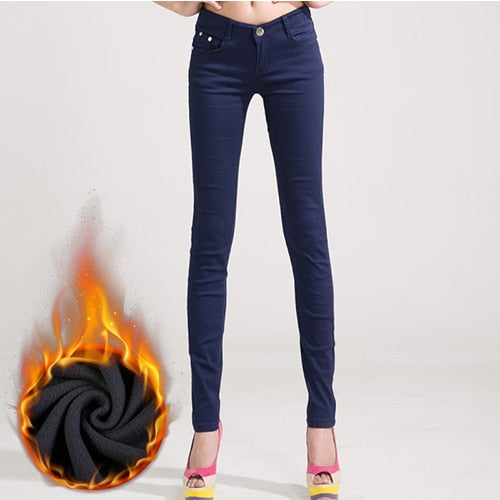 Jeans Female Denim Pants Candy Color Womens Jeans Donna Stretch Bottoms Feminino Skinny Pants