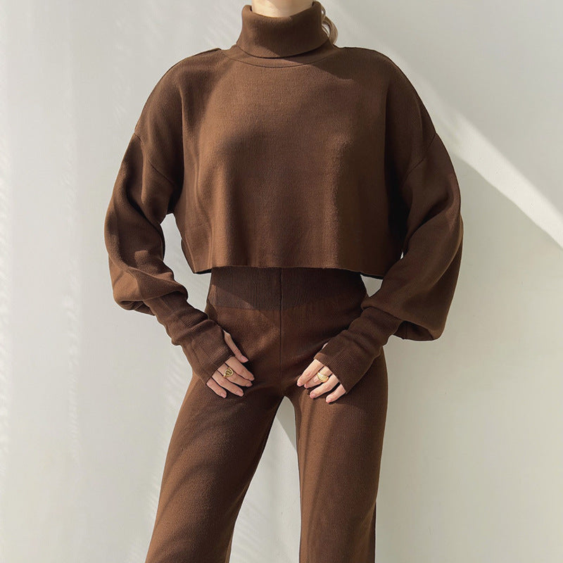Autumn And Winter Turtleneck Casual Fashion Set