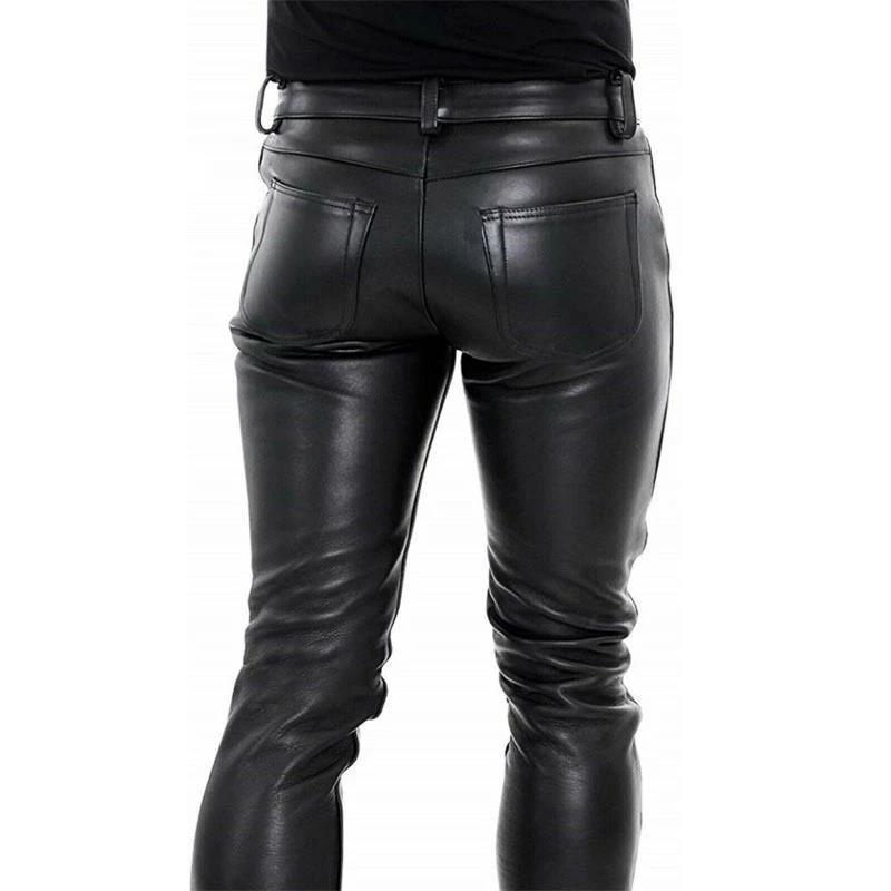Solid Color Elastic premium Men's Leather Pants