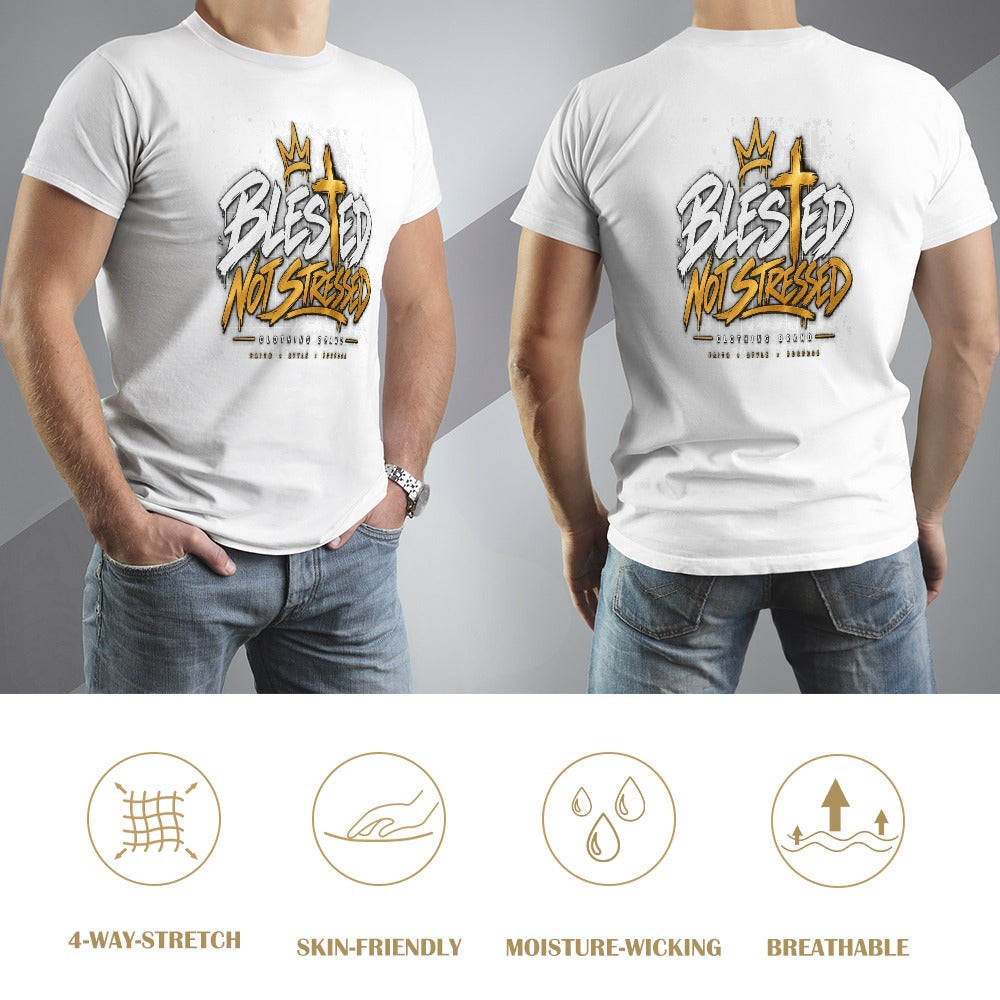 Blessed Not Stressed 100% Cotton Graphic T-Shirt