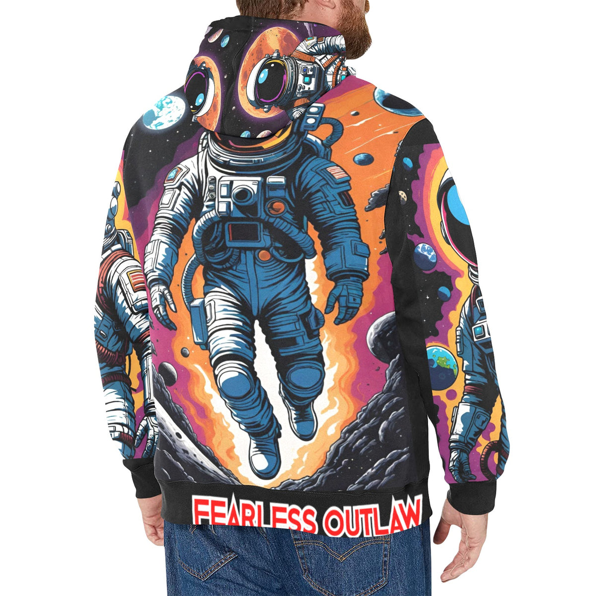 FEARLESS OUTLAW Men's Long Sleeve Fleece Hoodie (H55)