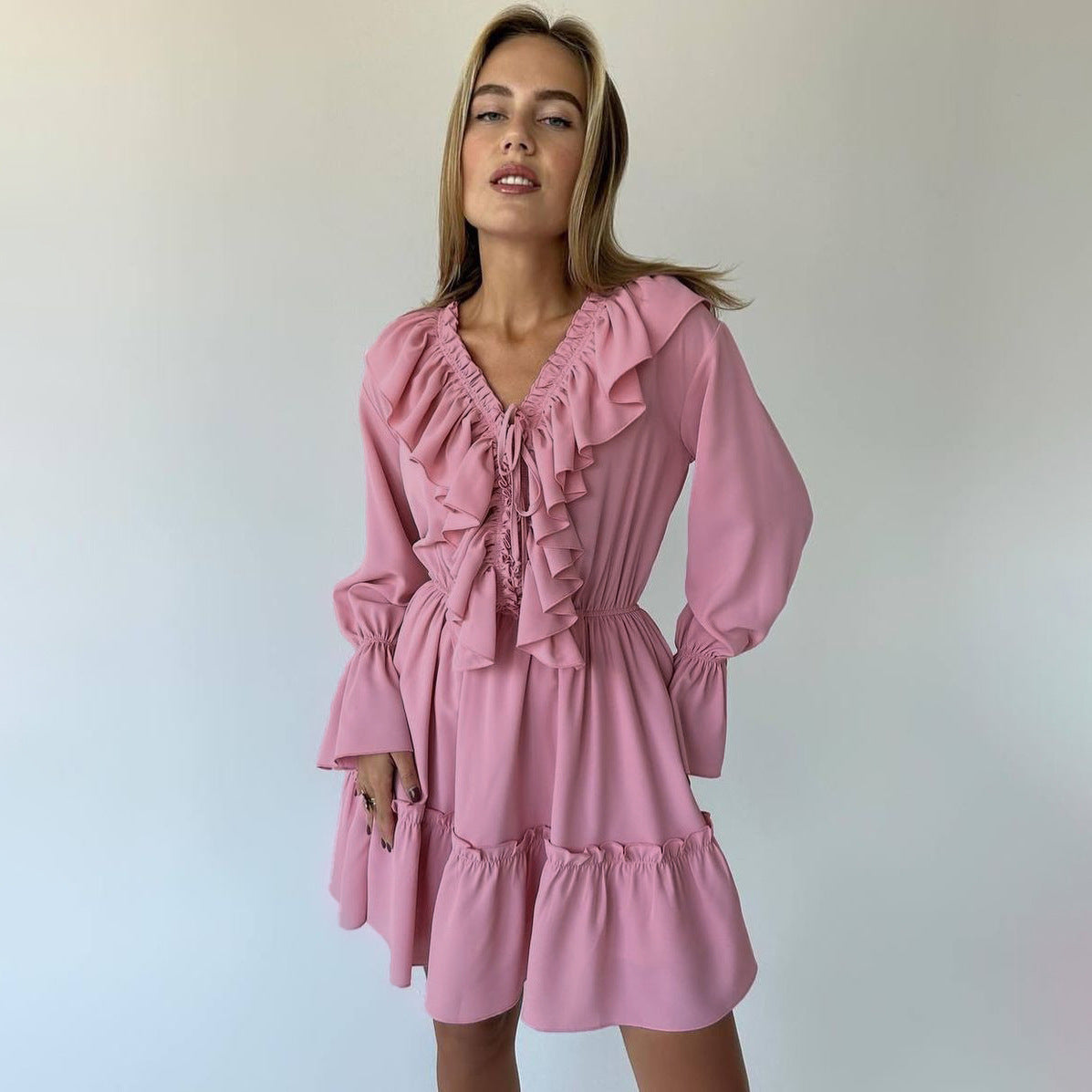 Flared short dress for women