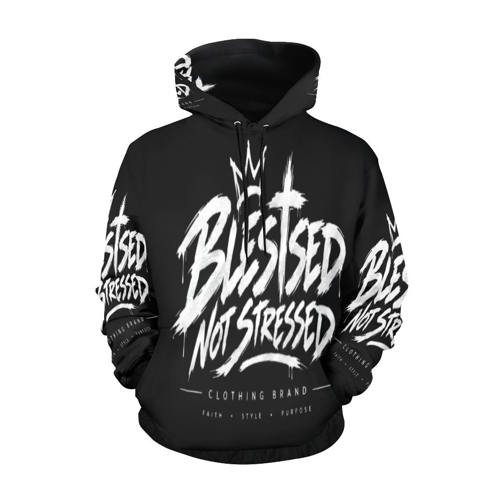 Blessed Not Stressed Women's Graphic Drawstring Hoodie