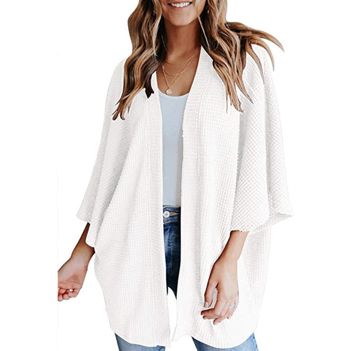 Big Sleeve Waffle Women's Cardigan