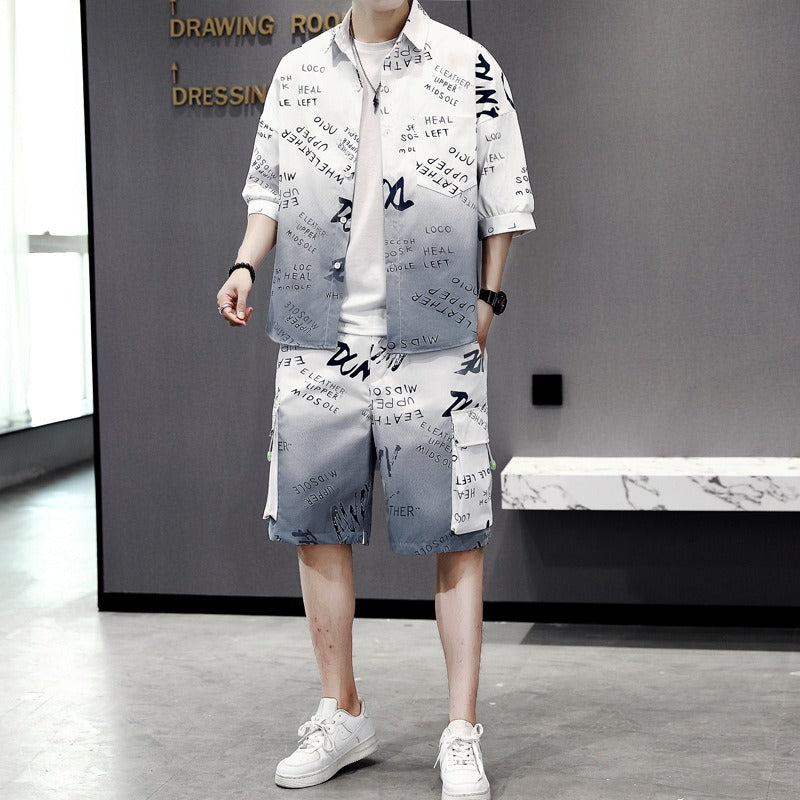 Casual suit men's summer outfit set